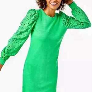 Lilly Pulitzer Green Eyelet Sleeve Dress